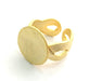 Adjustable Ring Blank, (15mm blank ) Gold Plated Brass G6155
