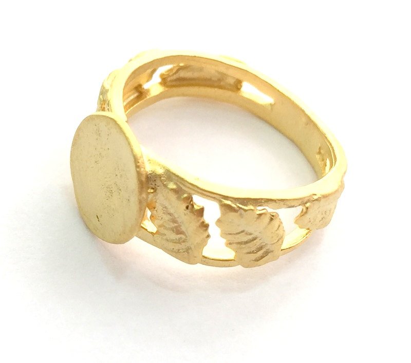 Adjustable Ring Blank, (10mm blank ) Gold Plated Brass G6157