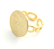 Adjustable Ring Blank, (15mm blank ) Gold Plated Brass G5074