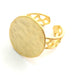 Adjustable Ring Blank, (15mm blank ) Gold Plated Brass G6160