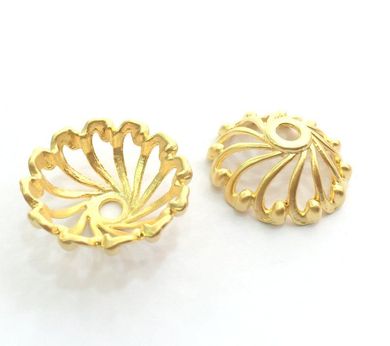 2 Pcs (29mm) Gold Plated Large Caps  Findings  G6165