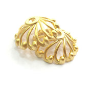 2 Pcs (29mm) Gold Plated Large Caps  Findings  G6165