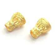 2 Gold Plated Brass Cone  Findings  (8x5mm) G9644