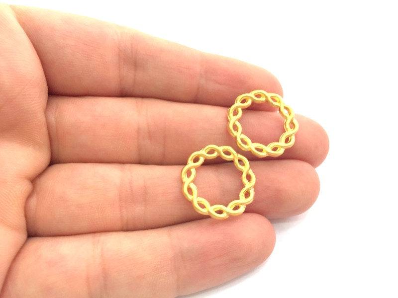 4 Circle Findings Gold Plated Circle Charms (20mm)  G6168