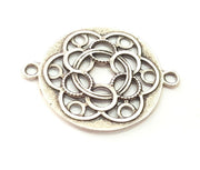 Antique Silver Plated Medallion Pendants (35mm) Antique Silver Plated Metal  G6178