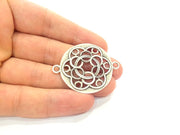 Antique Silver Plated Medallion Pendants (35mm) Antique Silver Plated Metal  G6178