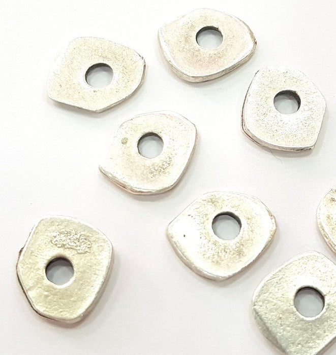 10 Pcs  (12mm) Antique Silver Plated Metal  Stamp G6181