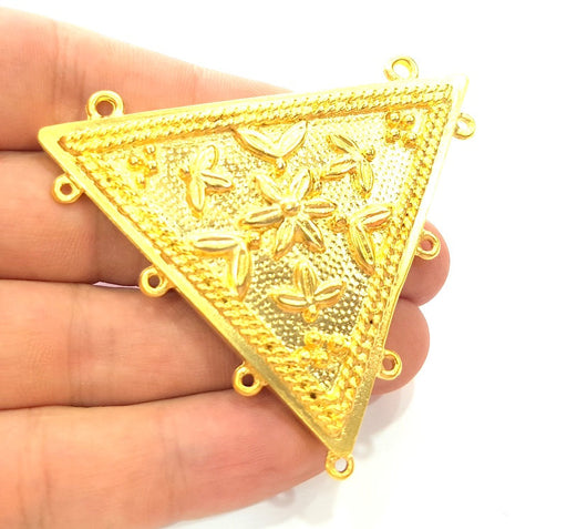 Large Triangle Pendant Gold Plated Pendants (89x19mm)  G6186