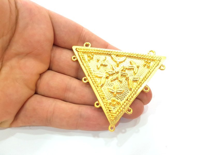 Large Triangle Pendant Gold Plated Pendants (89x19mm)  G6186