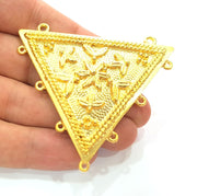 Large Triangle Pendant Gold Plated Pendants (89x19mm)  G6186