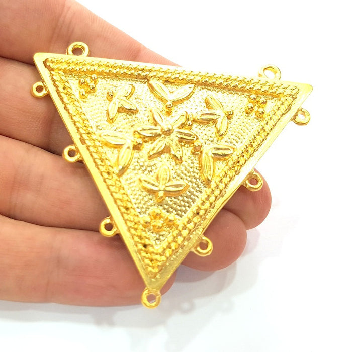 Large Triangle Pendant Gold Plated Pendants (89x19mm)  G6186