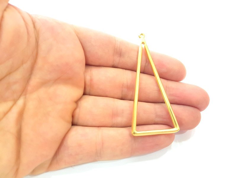 Gold Plated Triangle Pendants (65x28mm)  G10804