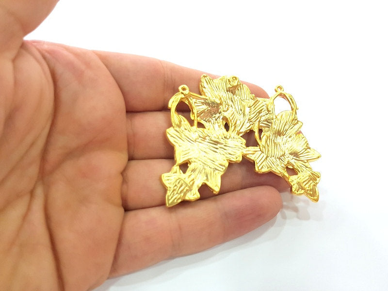 Gold Plated Pendants Large Leaf Pendants (68x50mm)  G6191