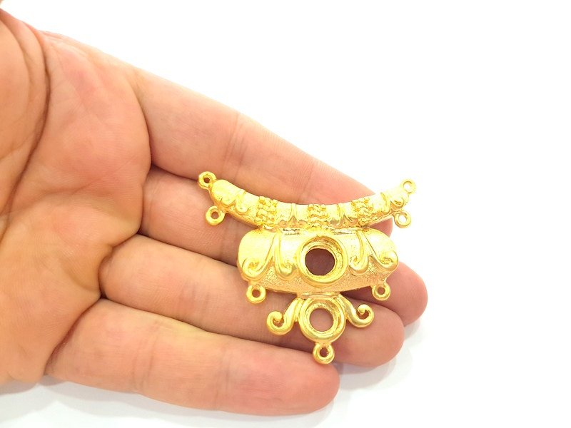 Gold Plated Linked Pendant Blank (57x45mm)  G6195