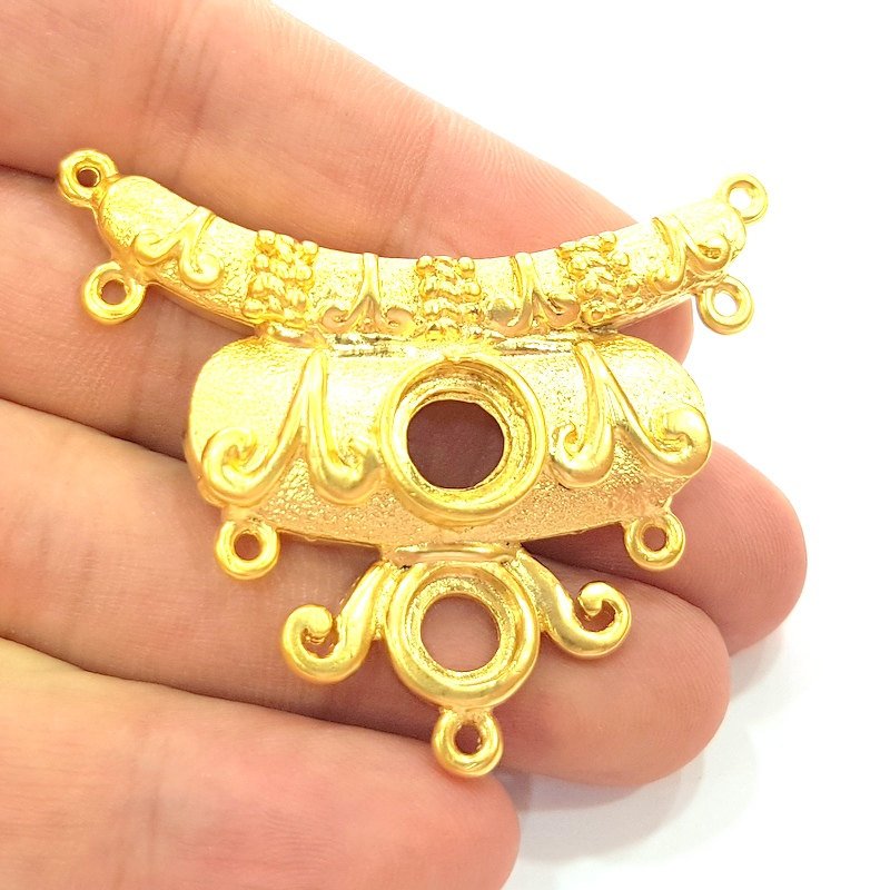 Gold Plated Linked Pendant Blank (57x45mm)  G6195
