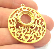 Gold Plated  Pendant Blank (32mm)  G16300