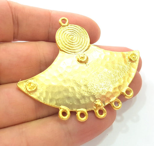 Gold Plated Linked Hammered Pendants (63x53mm)  G6203