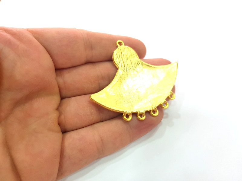 Gold Plated Linked Hammered Pendants (63x53mm)  G6203