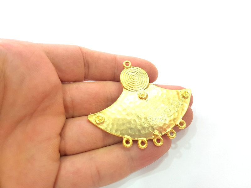 Gold Plated Linked Hammered Pendants (63x53mm)  G6203