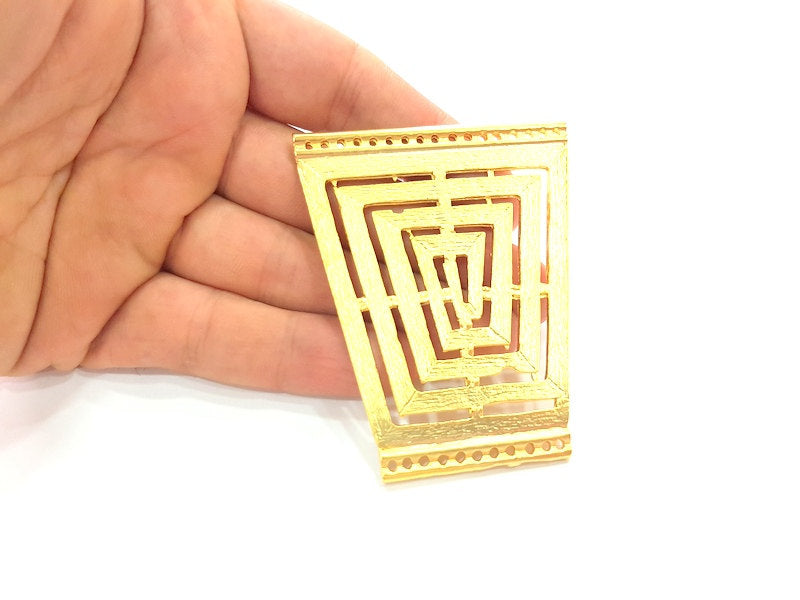 Gold Plated Large Tribal Pendants Linked Pendants (72x40mm)  G6205
