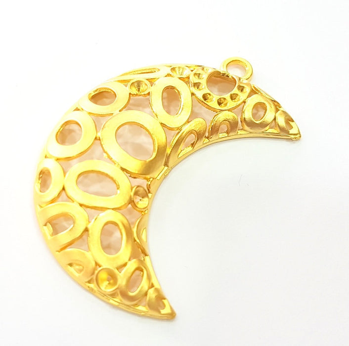 Gold Plated Large Moon Pendants (68x27mm)  G6206