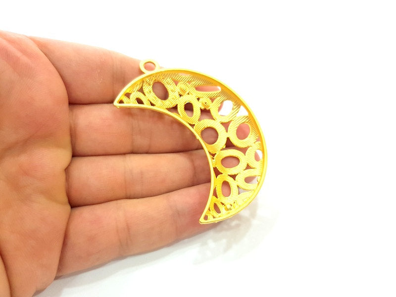 Gold Plated Large Moon Pendants (68x27mm)  G6206