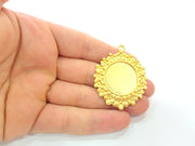 Gold Plated Pendant Blank (50x40mm)  G6207