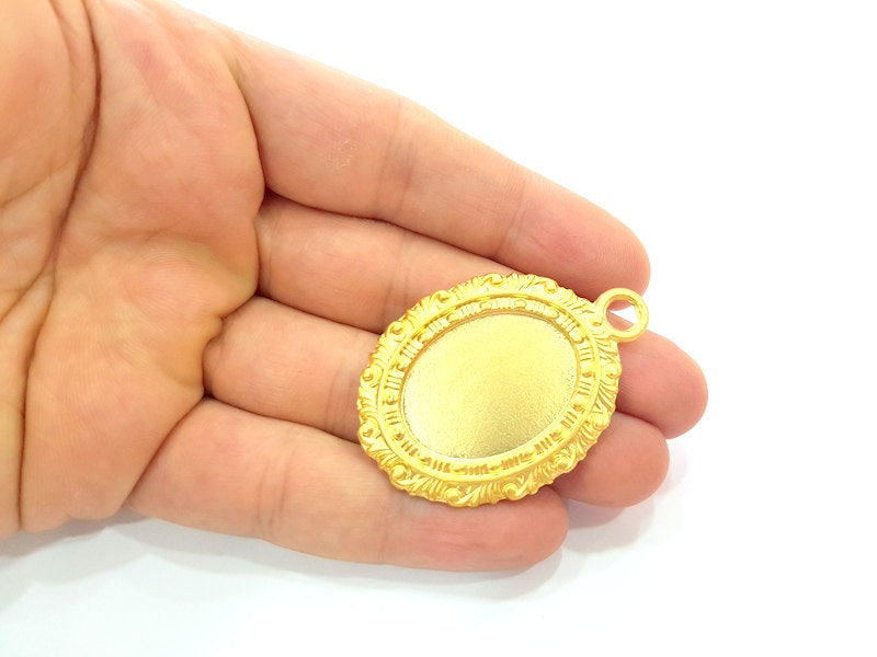 Gold Plated Pendant Blank (30x22mm blank)  G6211