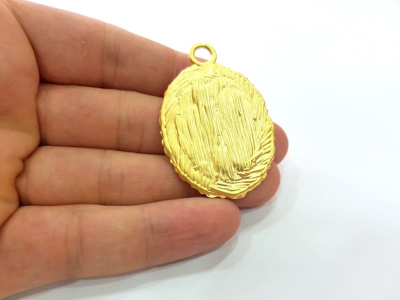 Gold Plated Pendant Blank (30x22mm blank)  G6211