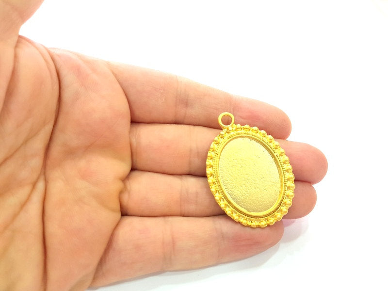 Gold Plated Pendant Blank (30x22mm blank)  G6213