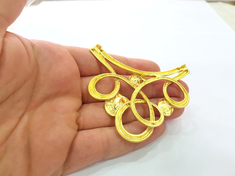 Gold Pendant Gold Plated Flower Pendants (76x50mm)  G6218