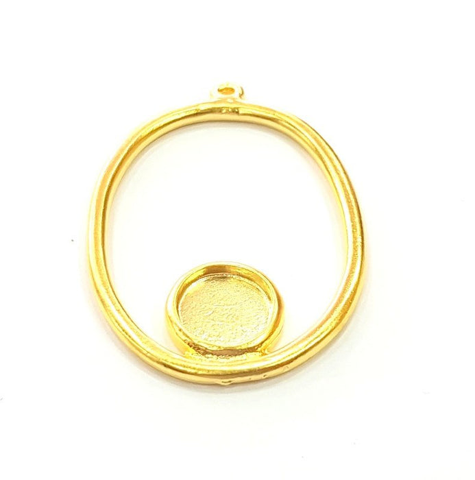 2 pcs Gold Plated Blank Earring Component Pendants (45x30mm)  G6221
