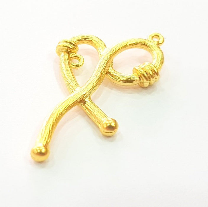 2 Gold Plated Charms (53x29mm)  G6238