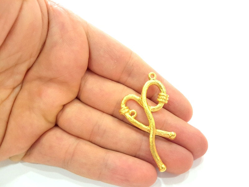 2 Gold Plated Charms (53x29mm)  G6238