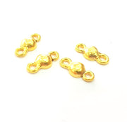 4 pcs (11x7 mm)  Gold Plated Metal Connector Charms G6240