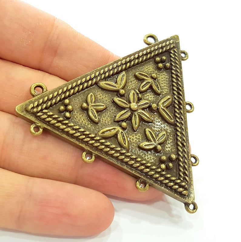 Antique Bronze Linked Pendants (69x64mm) G6246