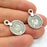 10 Silver Charms Antique Silver Plated Ottoman Signature Charms (17mm)   G6252