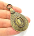 Antique Bronze  Pendant Blank (70x35mm)  G6257