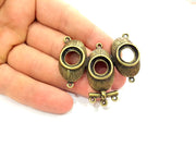 Antique Bronze Linked Pendants,Pendant Blank (55x49mm) G9004