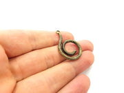 2 Pcs Antique Bronze Pendant Component , Earring Component,  (34x22mm) G6265