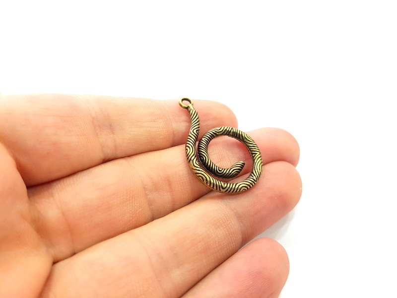 2 Pcs Antique Bronze Pendant Component , Earring Component,  (34x22mm) G6265