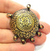 Antique Bronze Linked Pendant Medallion,  (35mm) G6267