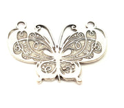Antique Silver Plated Butterfly Pendants (58x40mm)   G6269