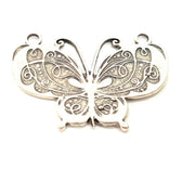 Antique Silver Plated Butterfly Pendants (58x40mm)   G6269