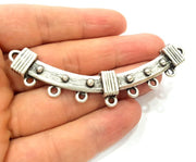 Antique Silver Plated   Linked Pendants (88x17mm)  G6273