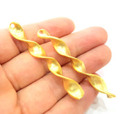 2 Pcs Gold Plated Connector Pendants (67x8mm)  G6278