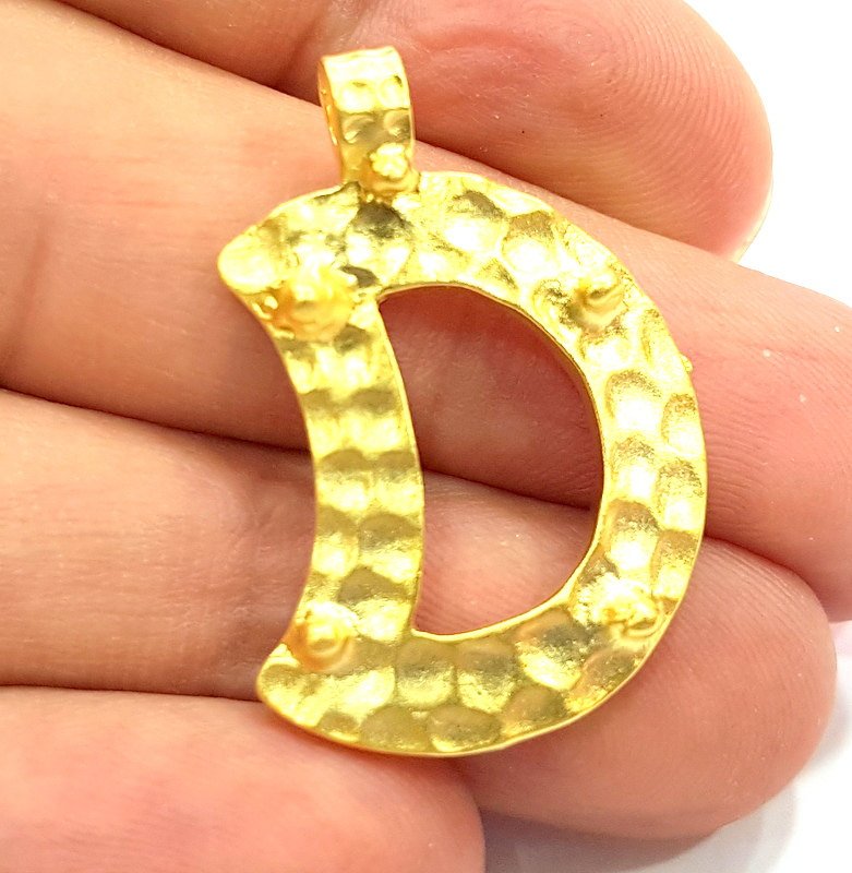 2 Pcs Gold Plated Connector Pendants (33x22mm)  G6279