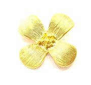 4 pcs Gold Plated Flower Pendants (37mm)  G6280