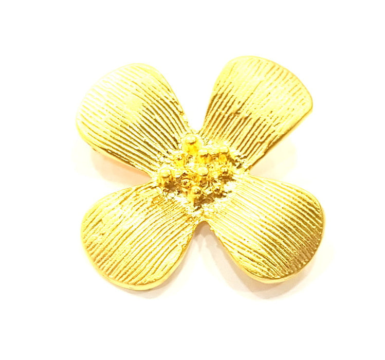 4 pcs Gold Plated Flower Pendants (37mm)  G6280