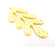 Gold Plated Hammered Leaf Pendant (60x30mm)  G6288